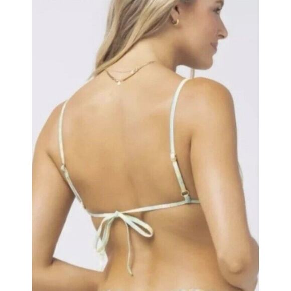 L*Space Maggie Triangle Bikini Top in Over the Edge Yellow Green Size Small NWT - Picture 2 of 6